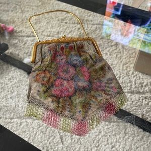 Vintage Whiting and Davis Mesh Bag Floral